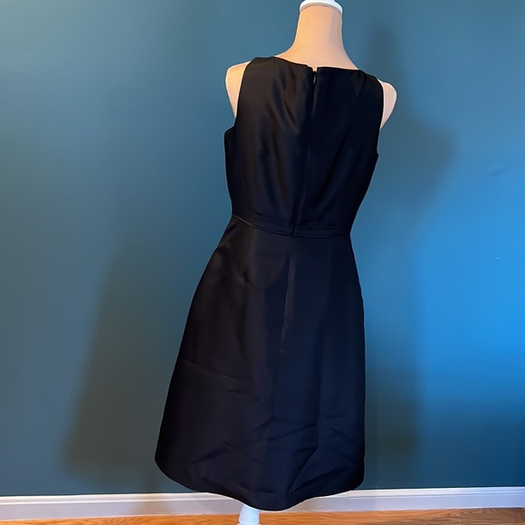 J. Crew Black Satin & Silk Fit N Flare Dress 8 - Picture 4 of 4